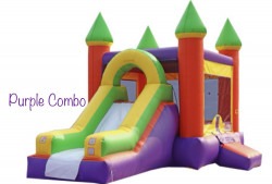 Purple Dry Bounce House W/Slide Combo