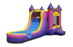 Pink Bounce House W/Slide Combo Splash Pool